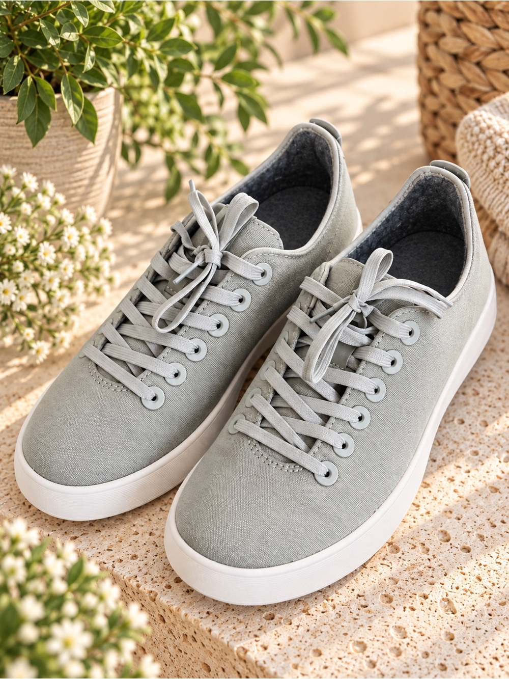 Allbirds Women’s Cruiser Canvas Light Grey Sneakers Size 8.5 coastal #97